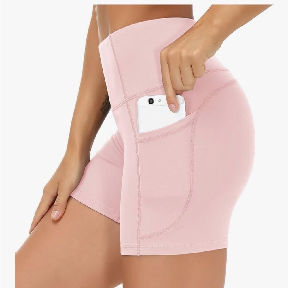 Stylish Pink High-Rise Bike Shorts